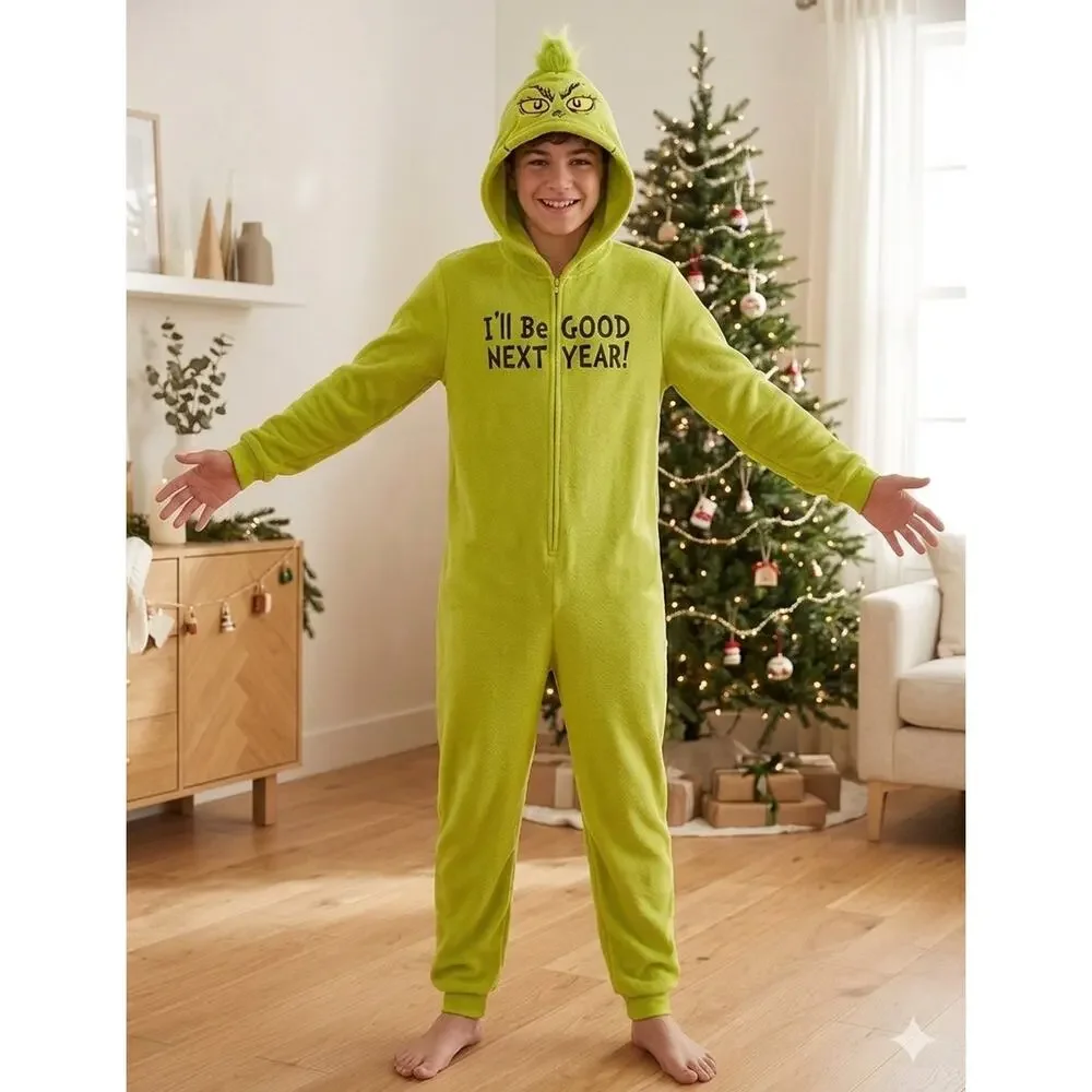Dr. Seuss The Grinch Christmas Holiday Kids Unisex Union Suit Size 12